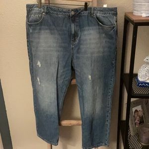 Eloquii Distressed Wide Leg Jeans